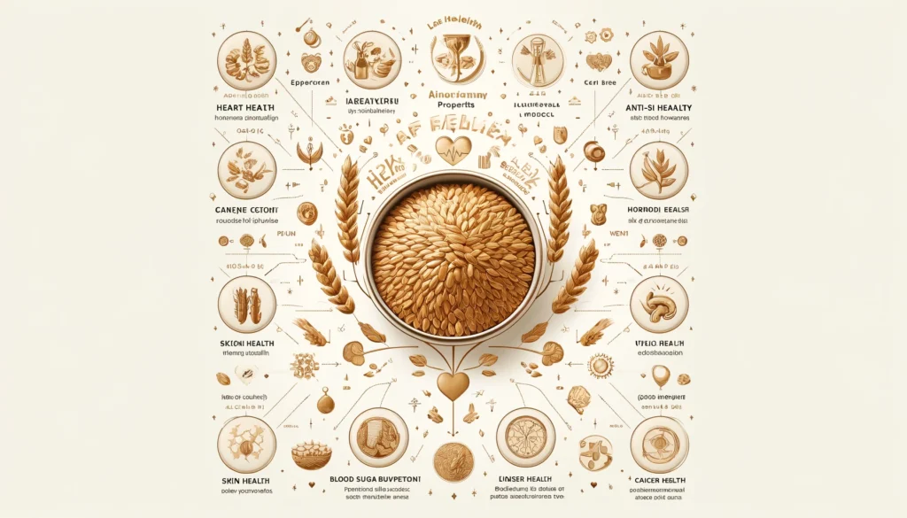 Infographic highlighting the health benefits of golden flax seeds.